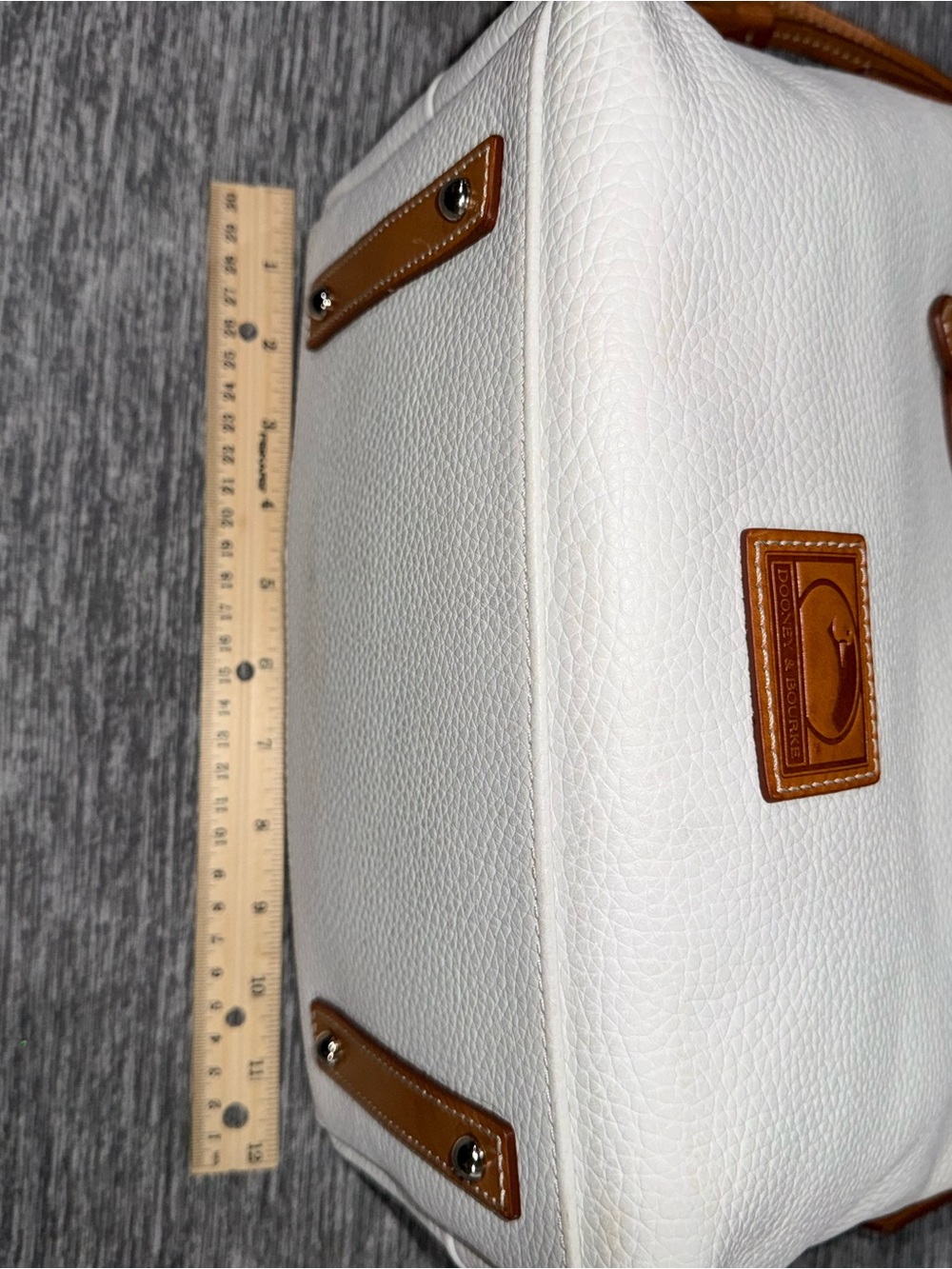 Dooney & Bourke Patterson White Leather Trina Satchel - Picture 10 of 16